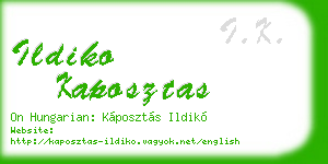 ildiko kaposztas business card